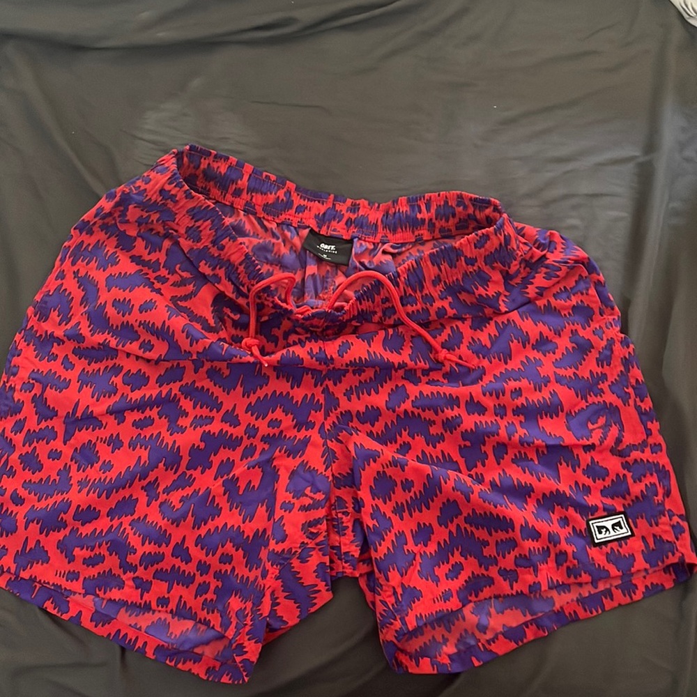 Obey Pink Blue Camo Drawstring Shorts. Worn once. Medium.